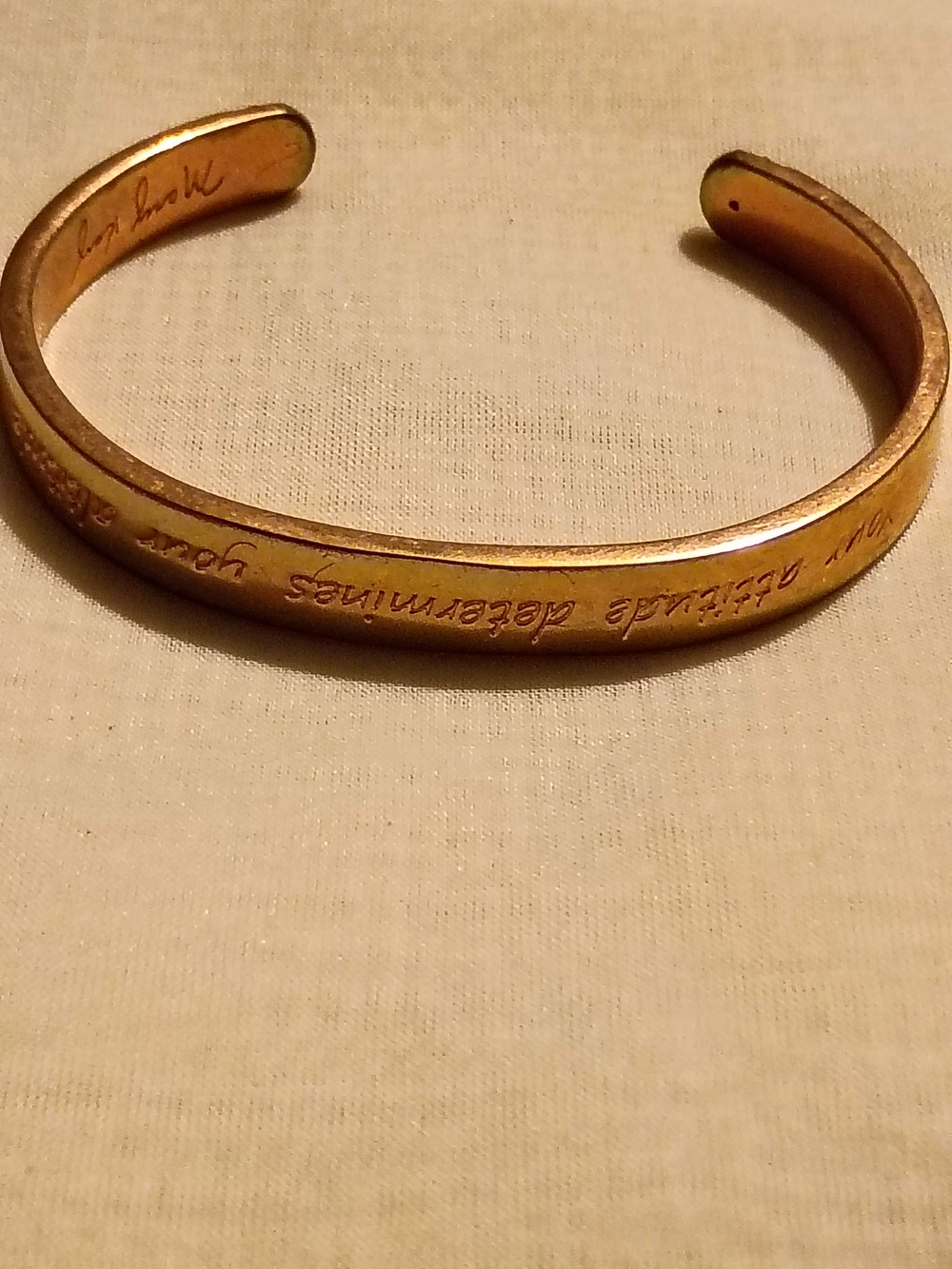 Engraved Gold Tone Cuff Bracelet